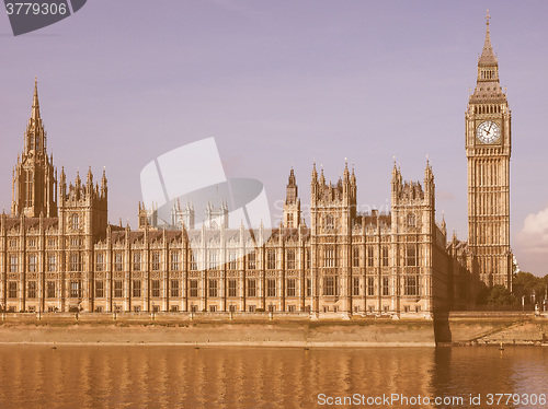 Image of Houses of Parliament in London vintage