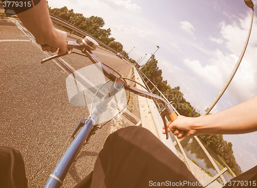 Image of  Riding a bike vintage