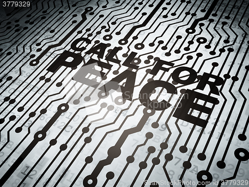 Image of Political concept: circuit board with Call For Peace