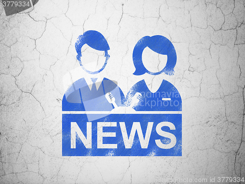 Image of News concept: Anchorman on wall background