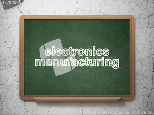 Image of Manufacuring concept: Electronics Manufacturing on chalkboard background
