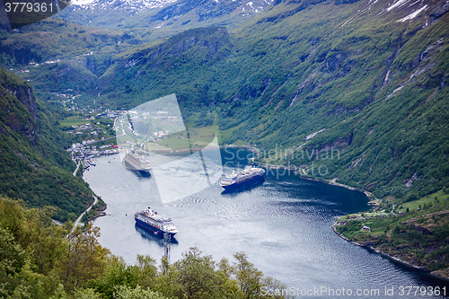 Image of Geiranger fjord, Norway.