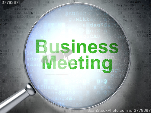 Image of Finance concept: Business Meeting with optical glass