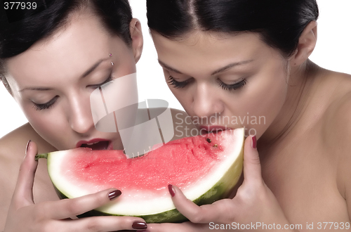 Image of eating melon