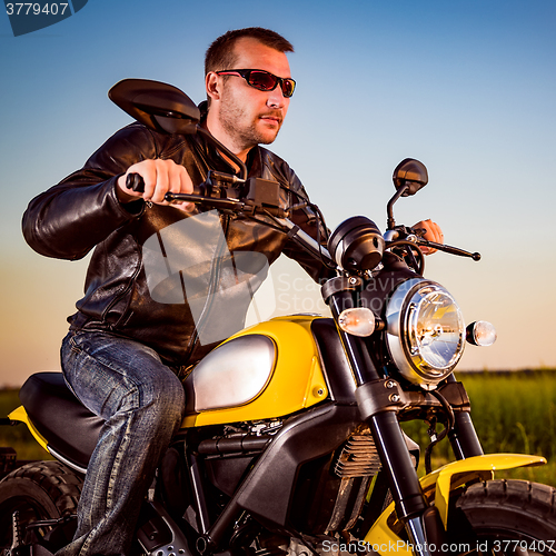 Image of Biker on a motorcycle