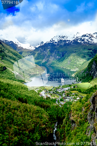 Image of Geiranger fjord, Norway.