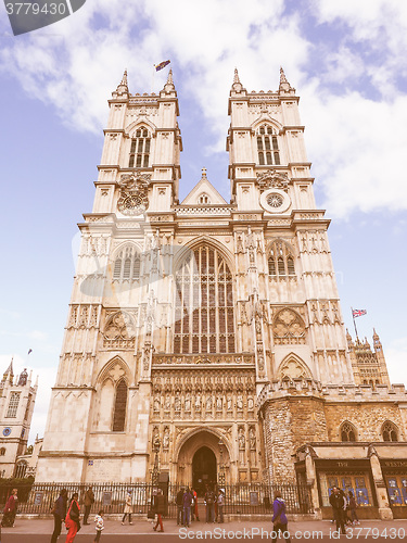 Image of Retro looking Westminster Abbey in London