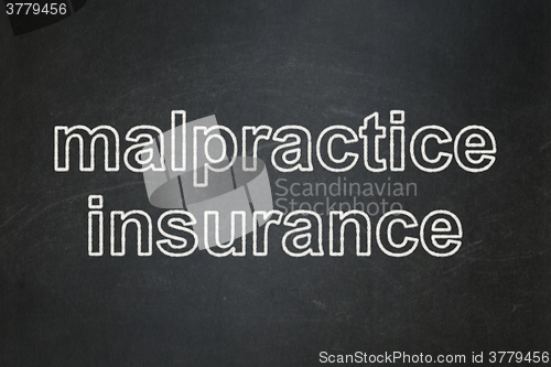 Image of Insurance concept: Malpractice Insurance on chalkboard background