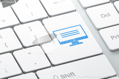 Image of Database concept: Monitor on computer keyboard background