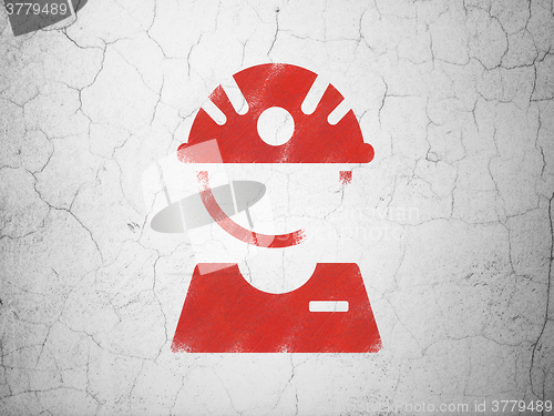 Image of Manufacuring concept: Factory Worker on wall background