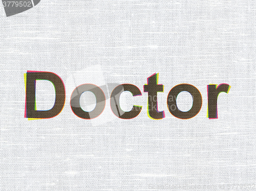 Image of Health concept: Doctor on fabric texture background