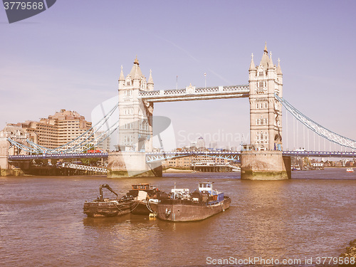 Image of Retro looking Tower Bridge in London