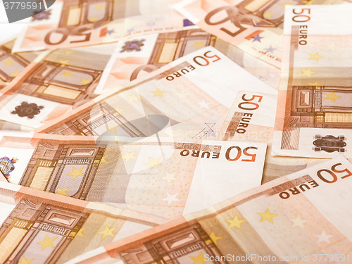 Image of  Euro bankonotes background vintage