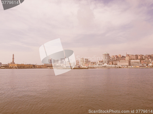 Image of Harbour Genoa Italy vintage