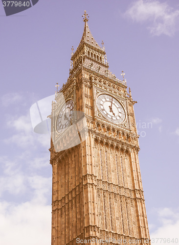 Image of Retro looking Big Ben in London