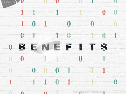 Image of Business concept: Benefits on wall background