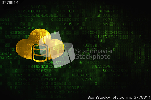 Image of Cloud technology concept: Database With Cloud on digital background