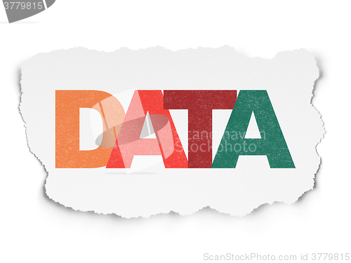 Image of Information concept: Data on Torn Paper background
