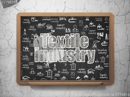 Image of Industry concept: Textile Industry on School Board background