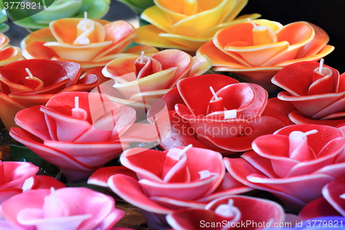 Image of color flowers candles