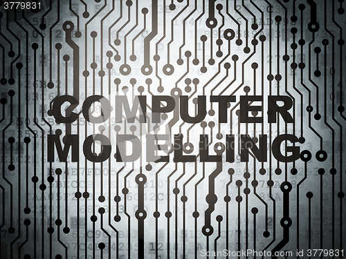 Image of Science concept: circuit board with Computer Modelling