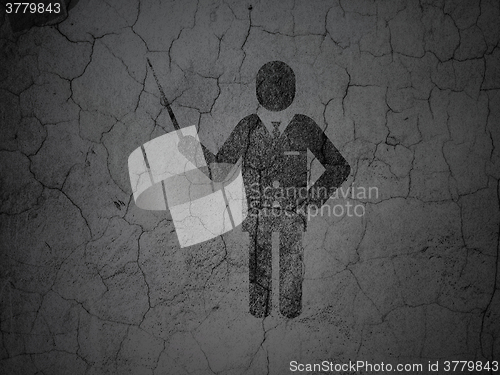 Image of Learning concept: Teacher on grunge wall background
