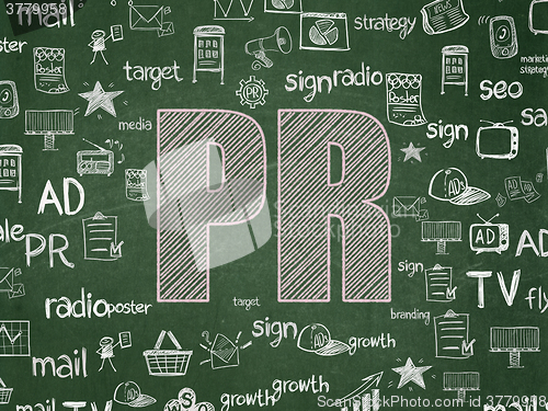 Image of Advertising concept: PR on School Board background