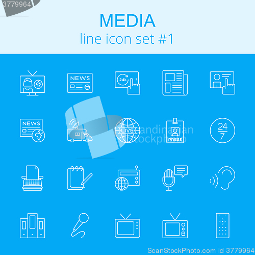 Image of Media icon set.