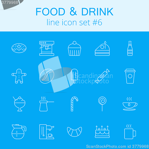 Image of Food and drink icon set.