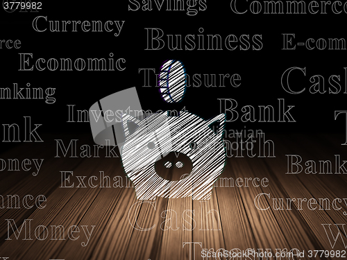 Image of Banking concept: Money Box With Coin in grunge dark room