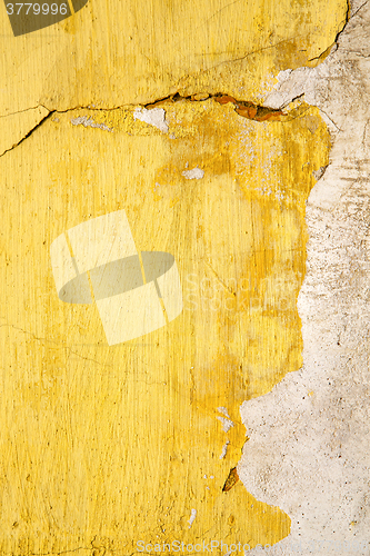 Image of yellow  in texture wall and   abstract