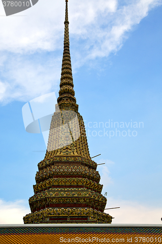 Image of  thailand  bangkok in    temple abstract cross colors roof  