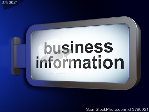 Image of Finance concept: Business Information on billboard background