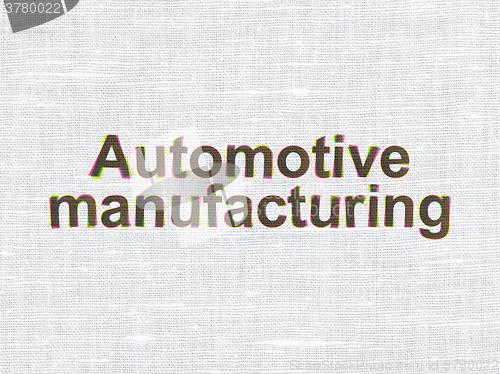 Image of Industry concept: Automotive Manufacturing on fabric texture background