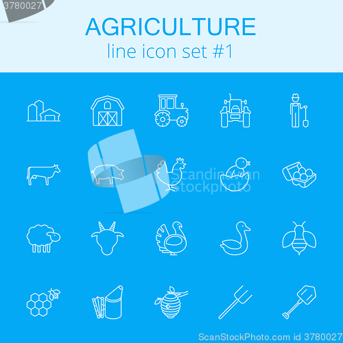 Image of Agriculture icon set.