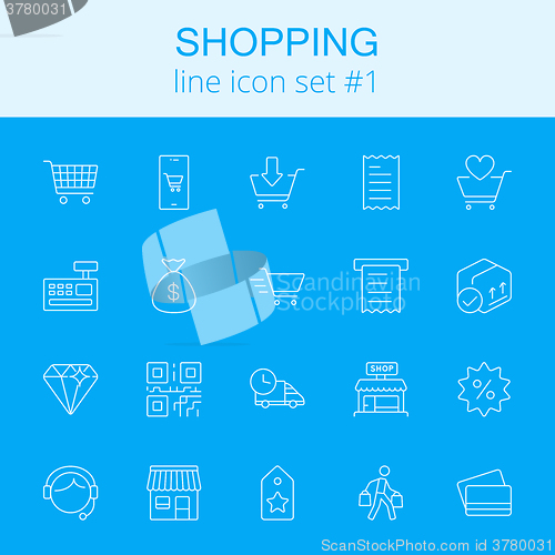 Image of Shopping icon set.