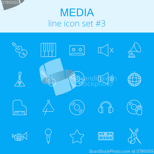 Image of Media icon set.