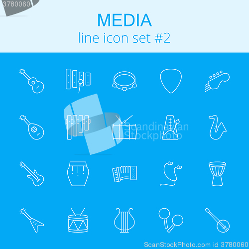 Image of Media icon set.