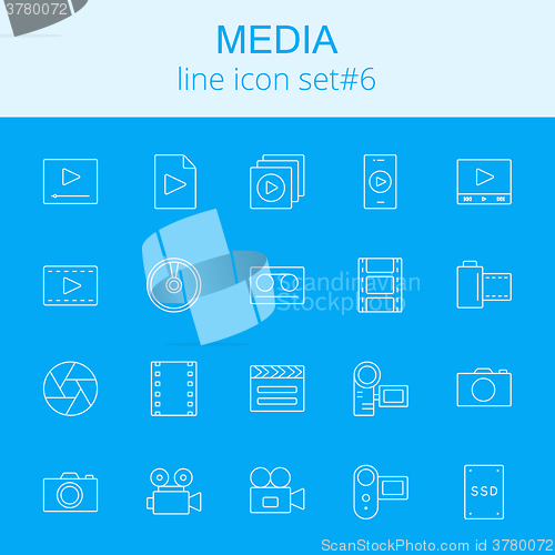 Image of Media icon set.