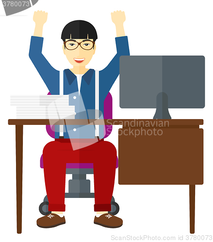 Image of Man working at office.