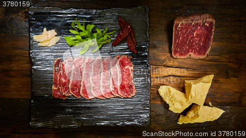 Image of Sliced meat boiled in low temperaturee, followed by roasting