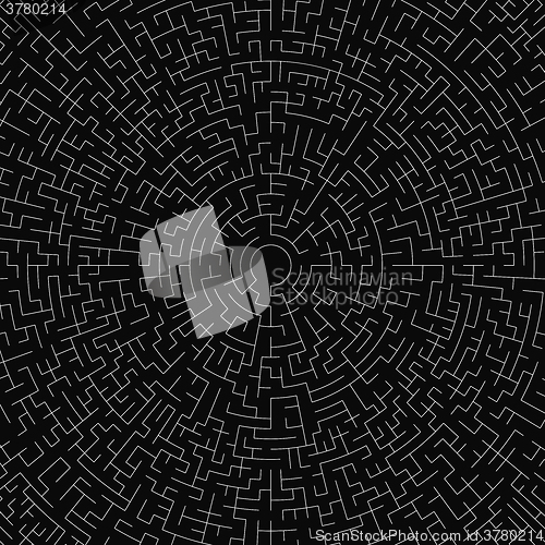 Image of Labyrinth Black Background. Kids Maze