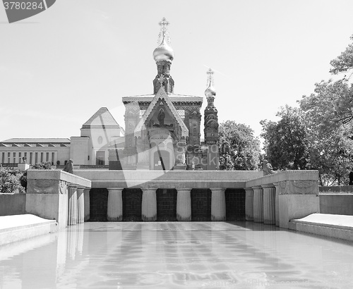 Image of Black and white Russian Chapel in Darmstadt