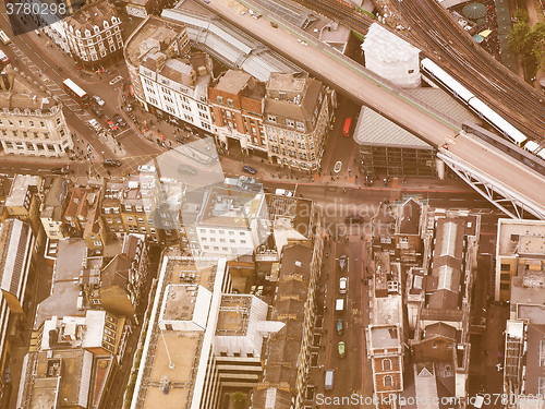 Image of Retro looking Aerial view of London