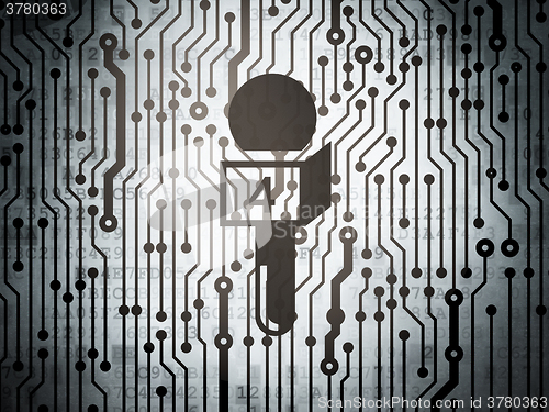 Image of News concept: circuit board with Microphone