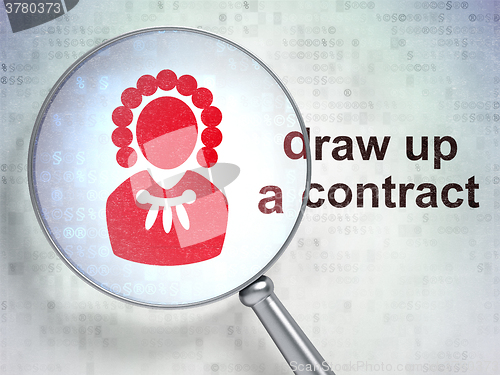 Image of Law concept: Judge and Draw up A contract with optical glass