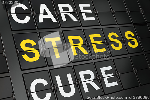 Image of Health concept: Stress on airport board background