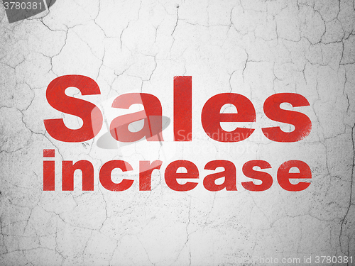Image of Advertising concept: Sales Increase on wall background