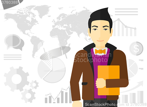 Image of Cheerful successful businessman.