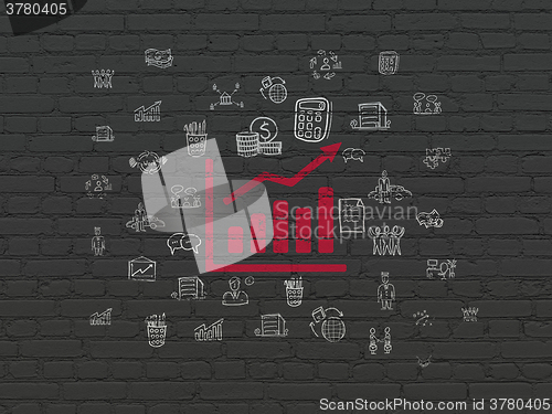 Image of Business concept: Growth Graph on wall background
